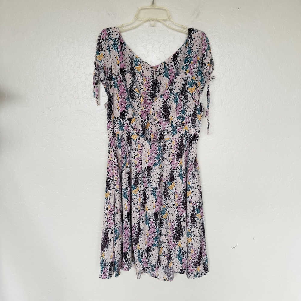 Free People Miss Right Mini Dress Floral Print Front Cut Out